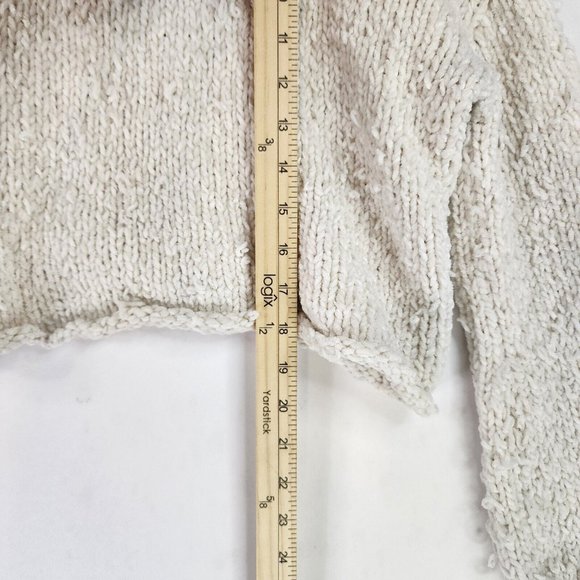 Urban Outfitters Sweater Womens Small Ivory Preppy Chunky Knit Crop Pull Over - Picture 7 of 11